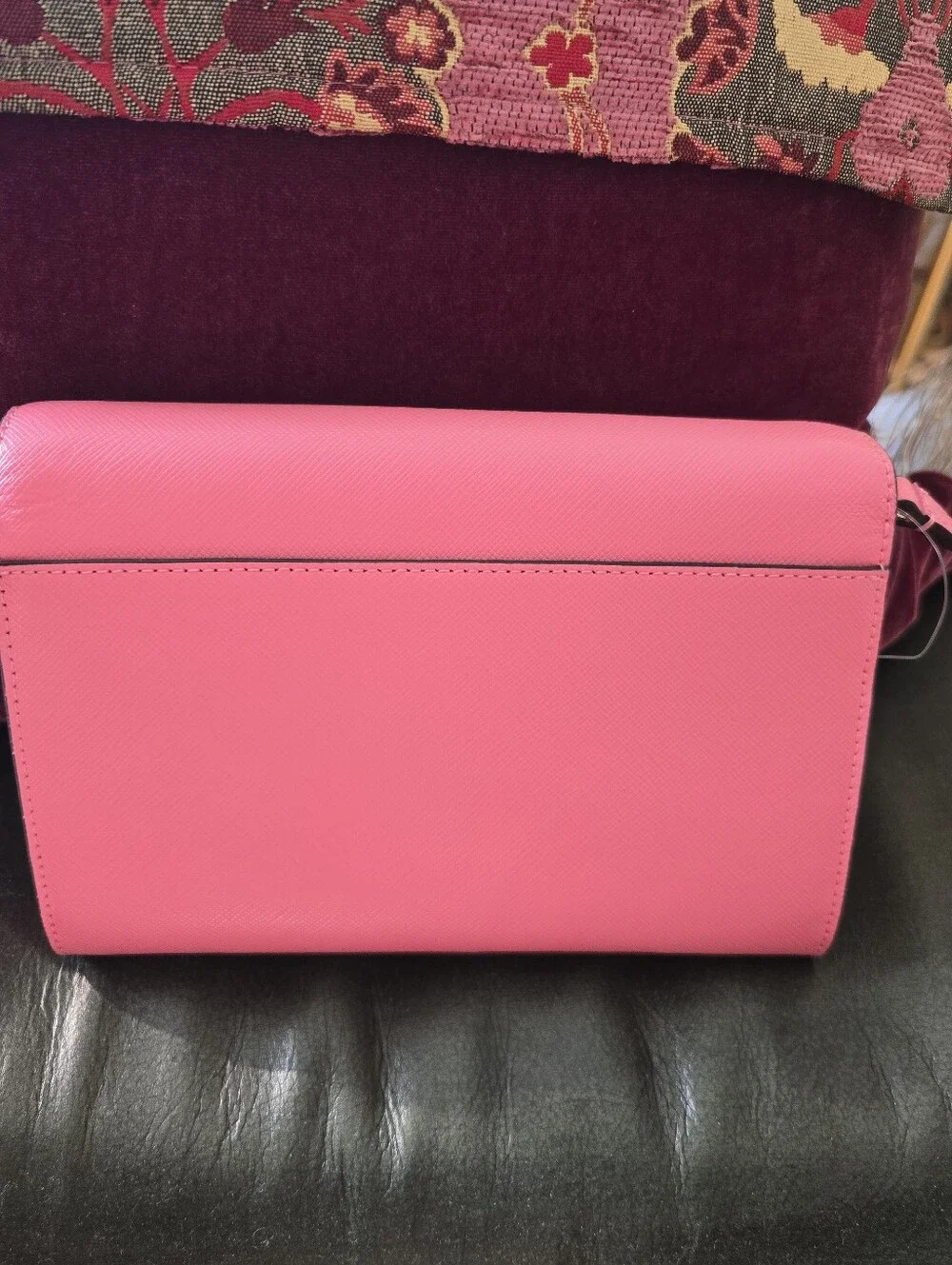 Kate Spade New York Pink Saffiano Leather Crossbody Wallet NWOT